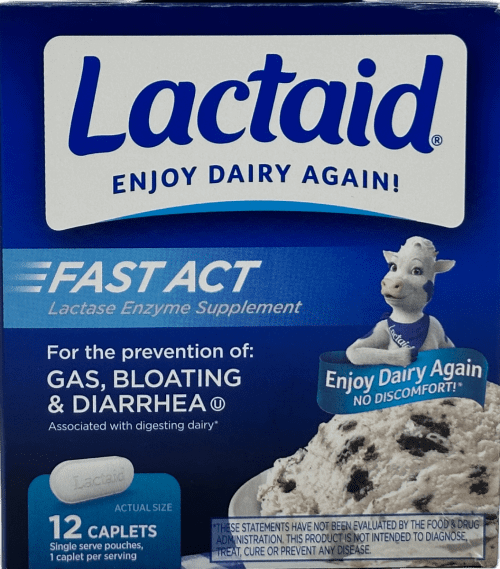 Lactaid Lactase Enzyme Supplement: 12 Caplets for Dairy Freedom