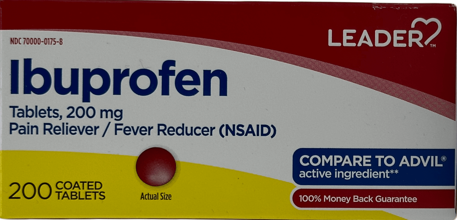Leader Ibuprofen Tablets 200mg - 200 Tablets